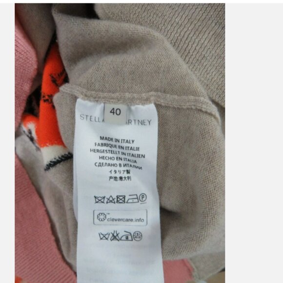 Stella McCartney size 40 Wool Cardigan Sweater Floral Tan Button Down US 4 6 - Picture 6 of 6